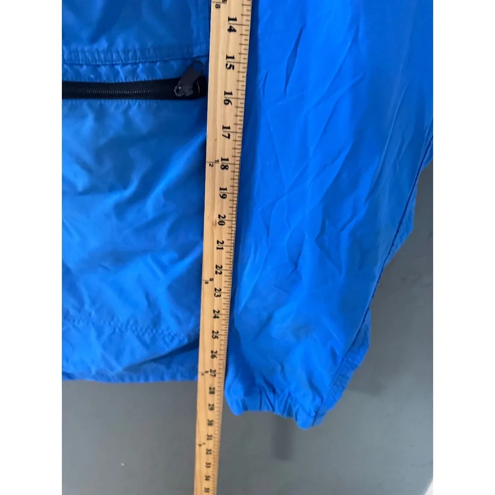 Vintage Woolrich Anorak Windbreaker Blue Half Zip Hooded Pullover Made in USA XL